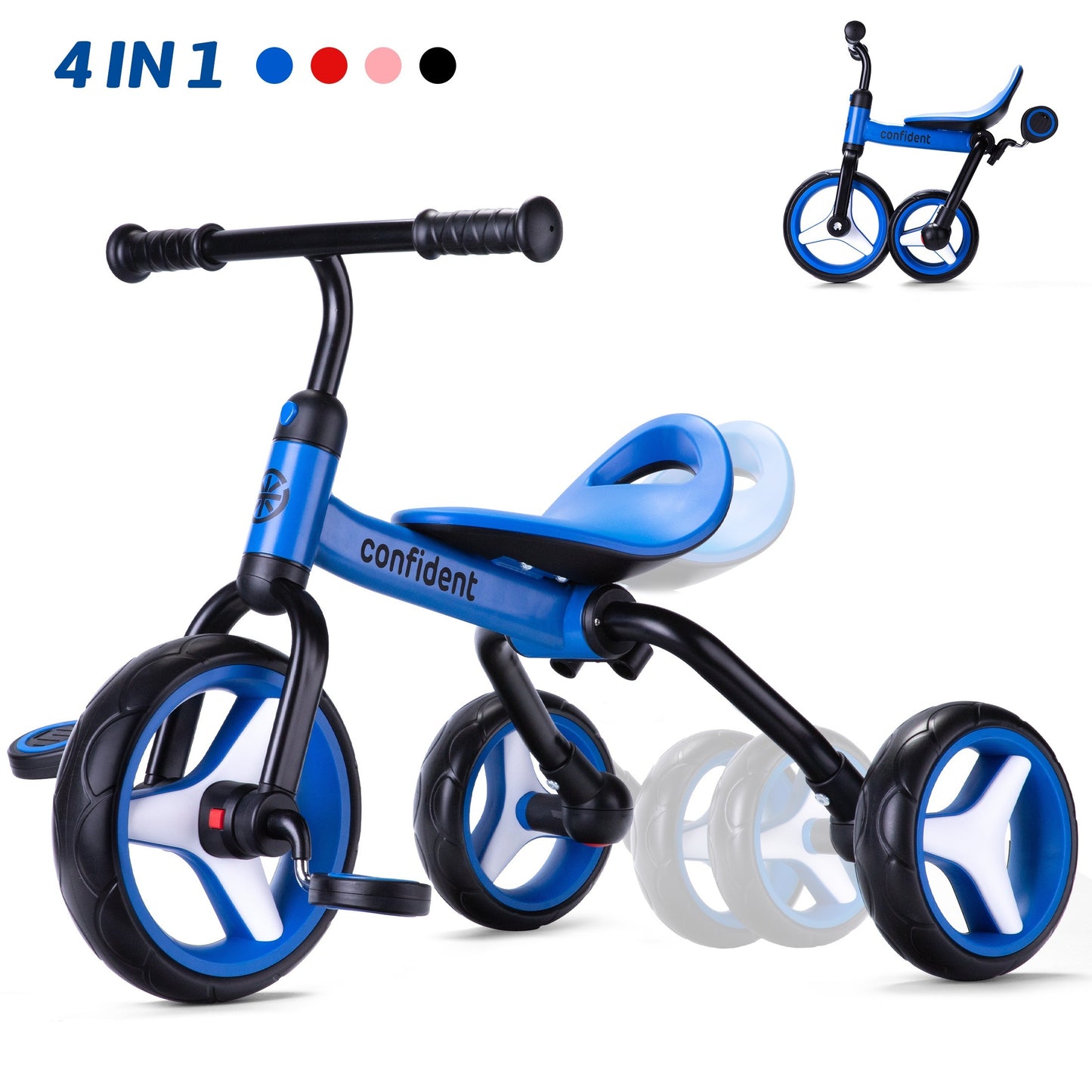 JoyKidsGo™ 4 n 1 - Kids Tricycle