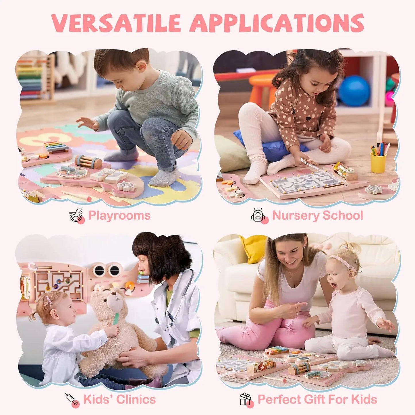 JoyKidsGo™ Wooden Busy Board 8 in 1