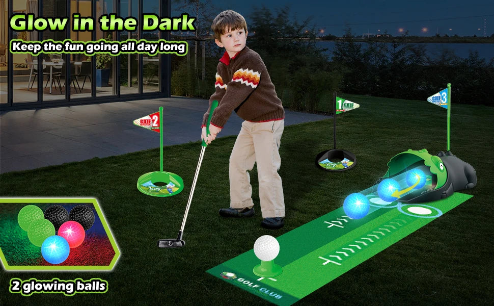 JoyKidsGo™ Golf Club Set with LED Automatic Ball Returner