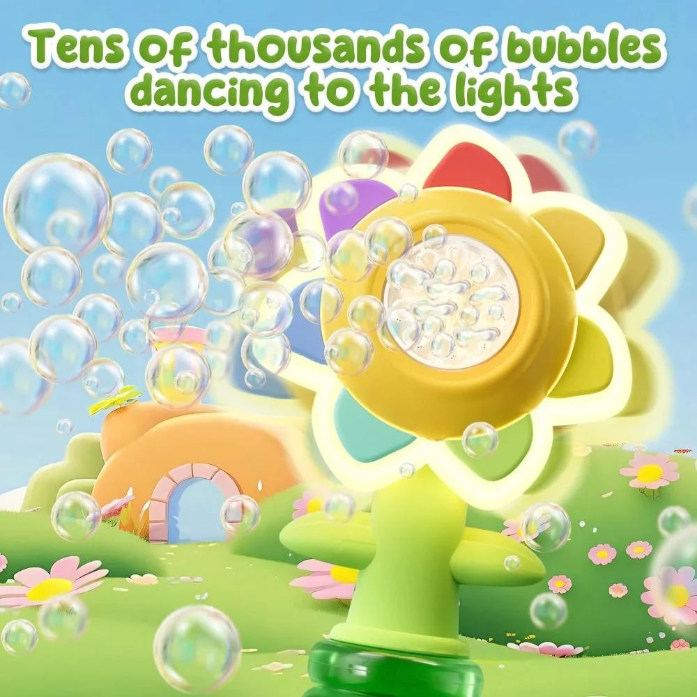 JoyKidsGo™ Sunflower Bubble Machine – Magical Bubble Fun for Kids!