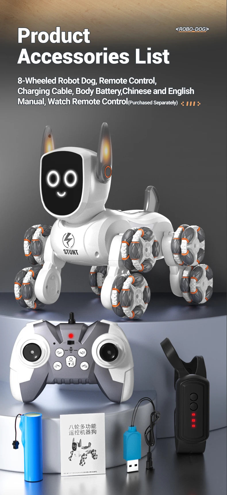 JoyKidsGo™ Remote Control Dog, Intelligent 360° Rotation