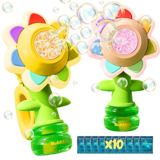 JoyKidsGo™ Sunflower Bubble Machine – Magical Bubble Fun for Kids!