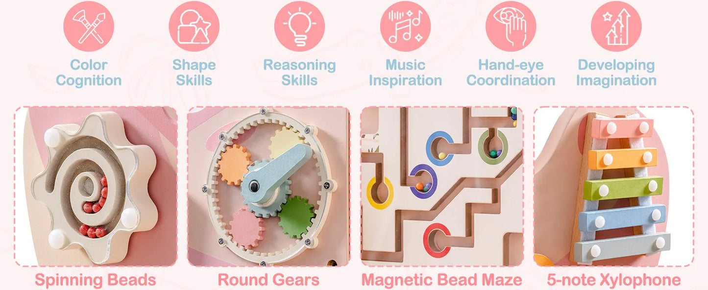JoyKidsGo™ Wooden Busy Board 8 in 1