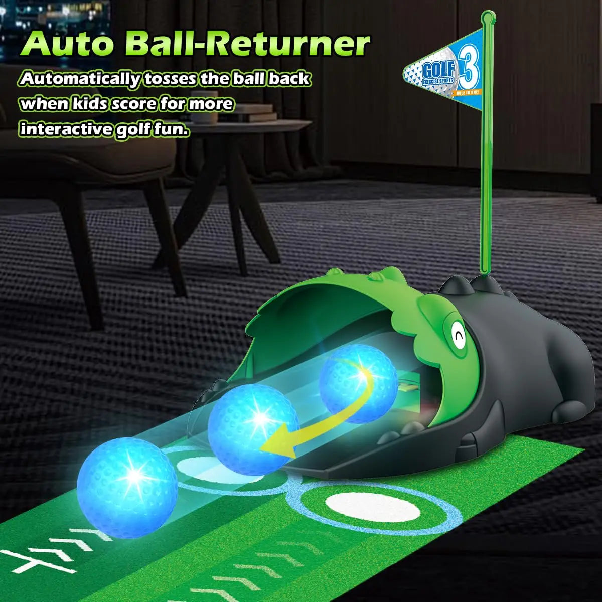 JoyKidsGo™ Golf Club Set with LED Automatic Ball Returner