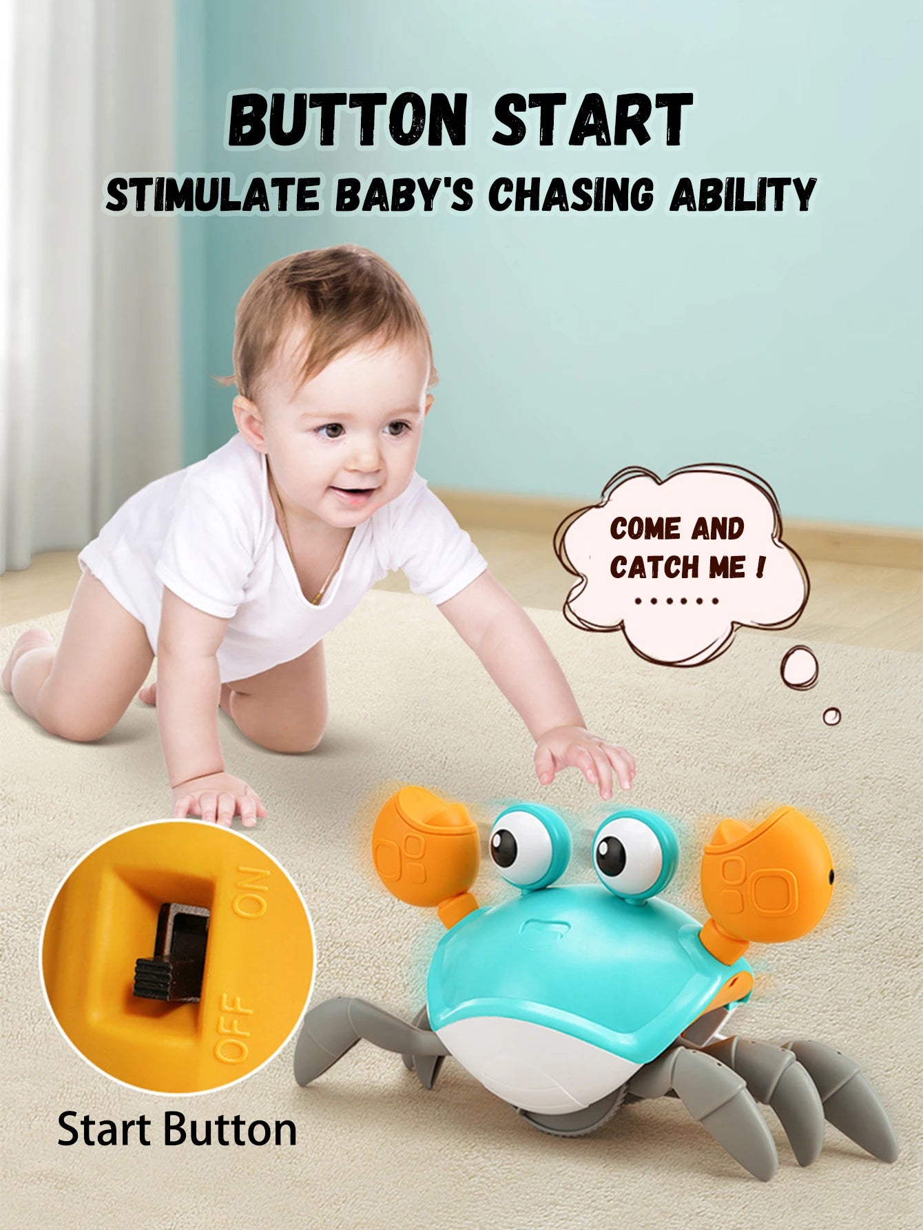 JoyKidsGo™  Auto-sensing Escape Crab toy