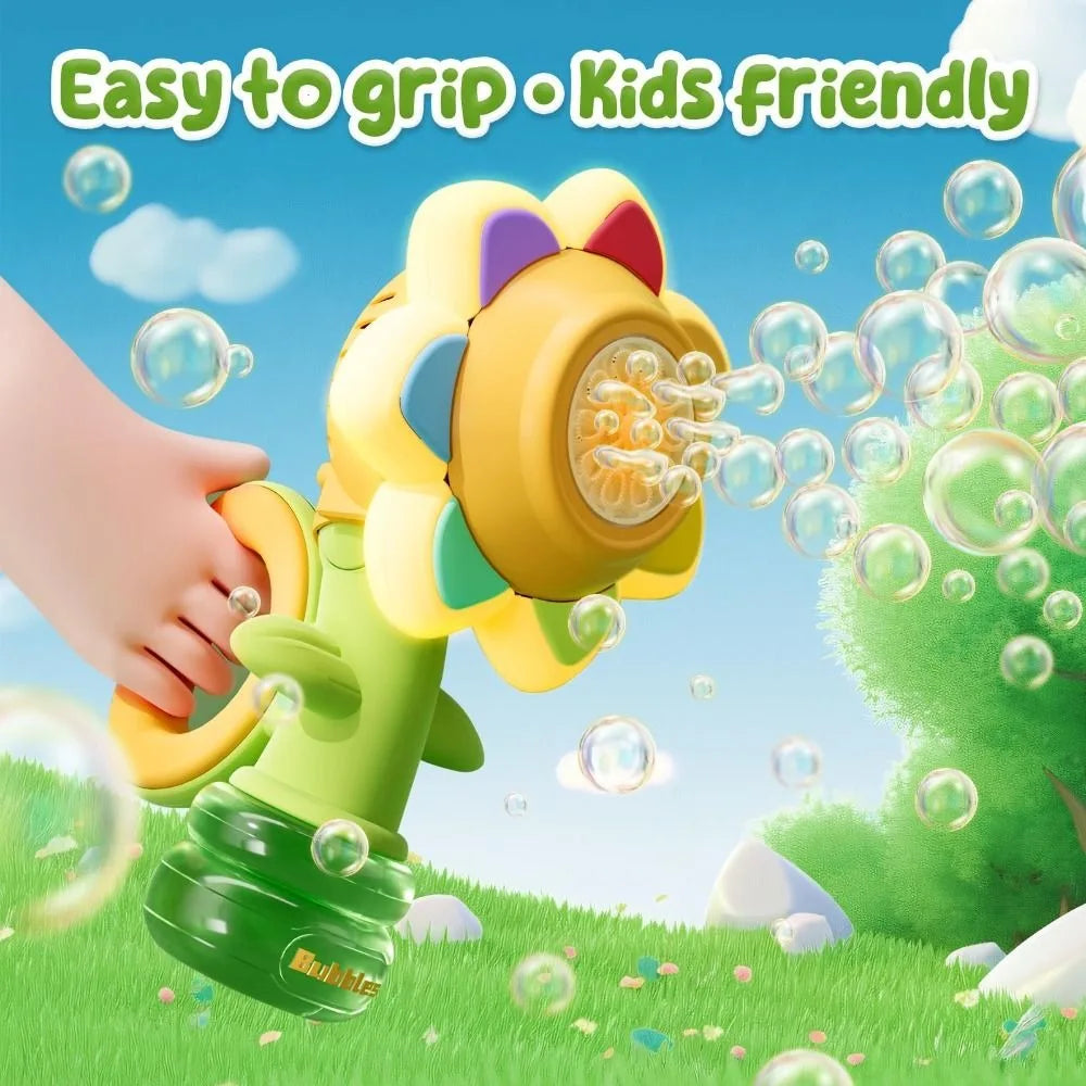 JoyKidsGo™ Sunflower Bubble Machine – Magical Bubble Fun for Kids!