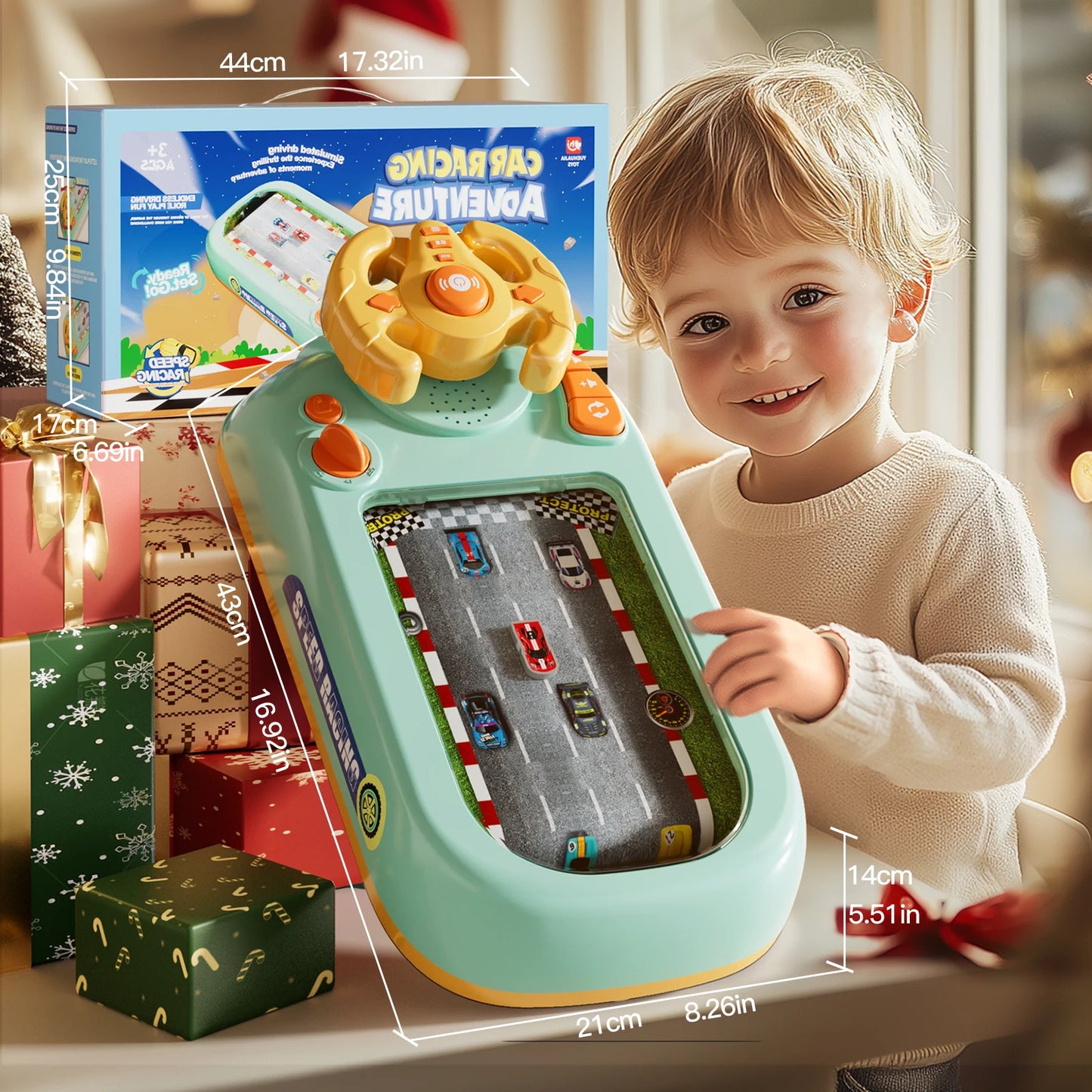 JoyKidsGo™ Kids Steering Wheel Driving Simulation Toy – Interactive Racing Game