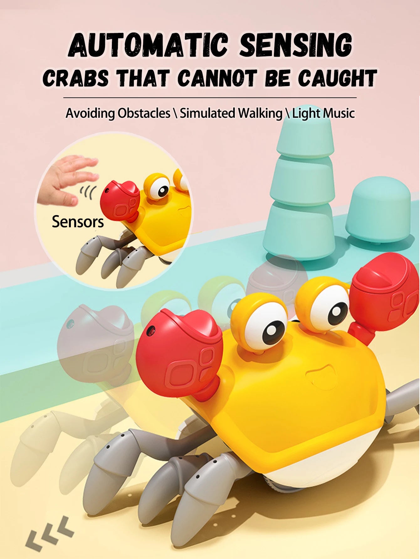 JoyKidsGo™  Auto-sensing Escape Crab toy