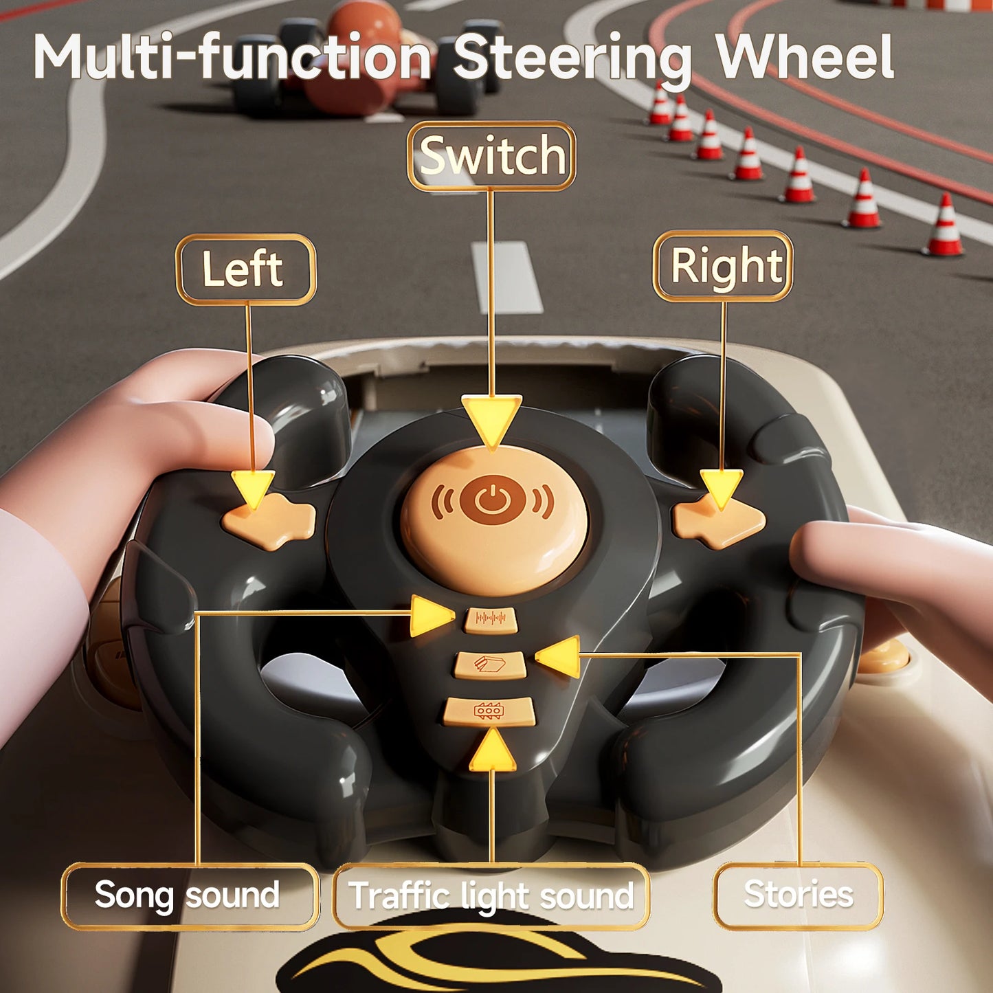JoyKidsGo™ Kids Steering Wheel Driving Simulation Toy – Interactive Racing Game